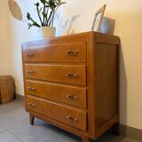 Très belle commode vintage en chêne miel