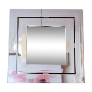 Miroir carré en acier chromé