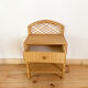 Pair of vintage wicker and rattan bedside tables