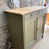 Buffet parisien kaki et bois brut