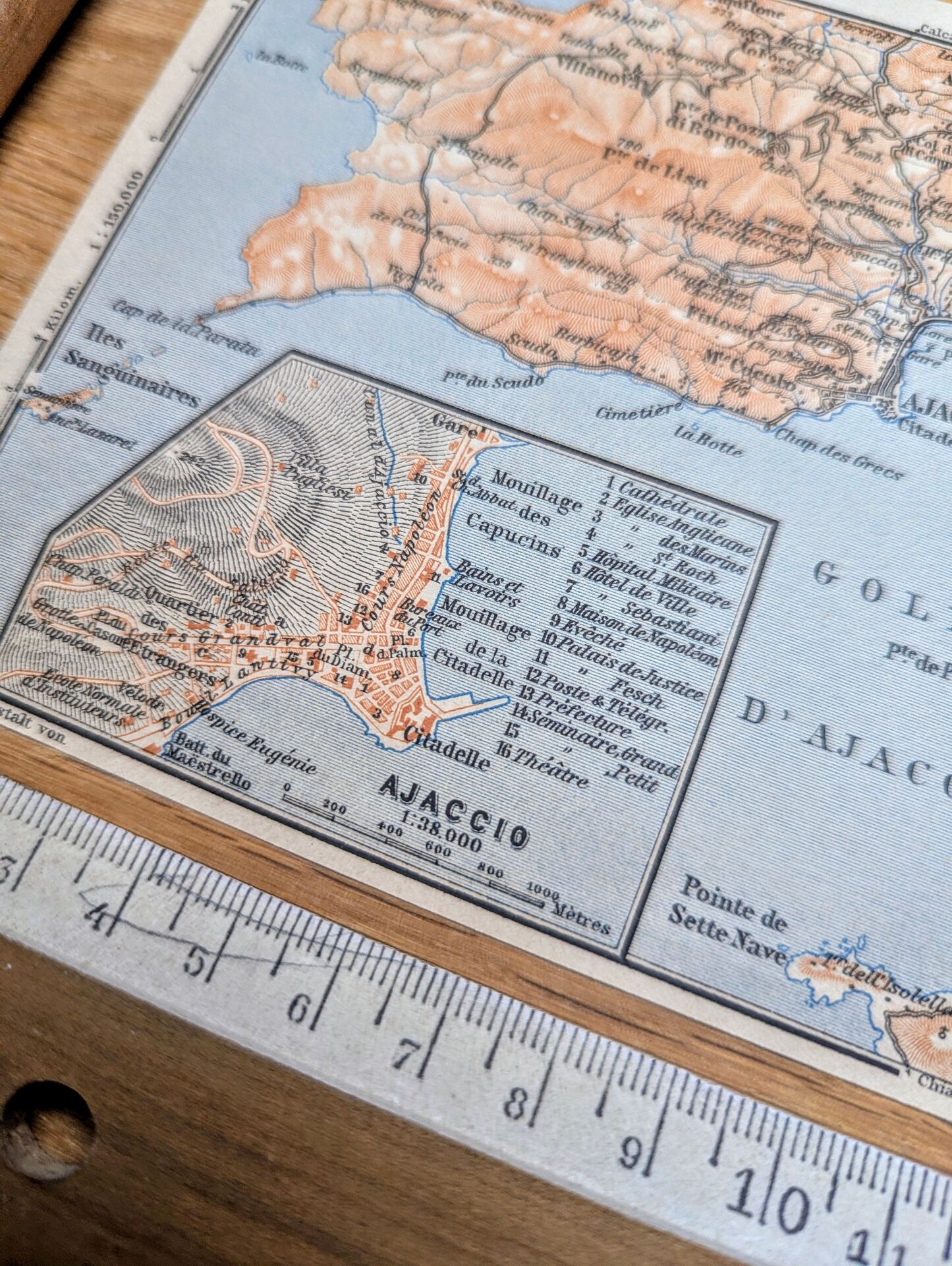 The Gulf of Ajaccio, original plan printed in 1906.