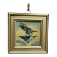 Mid-Century Oil on Panel – “Birds” by Unknown, Vintage & Framed 11 × 11 cm
