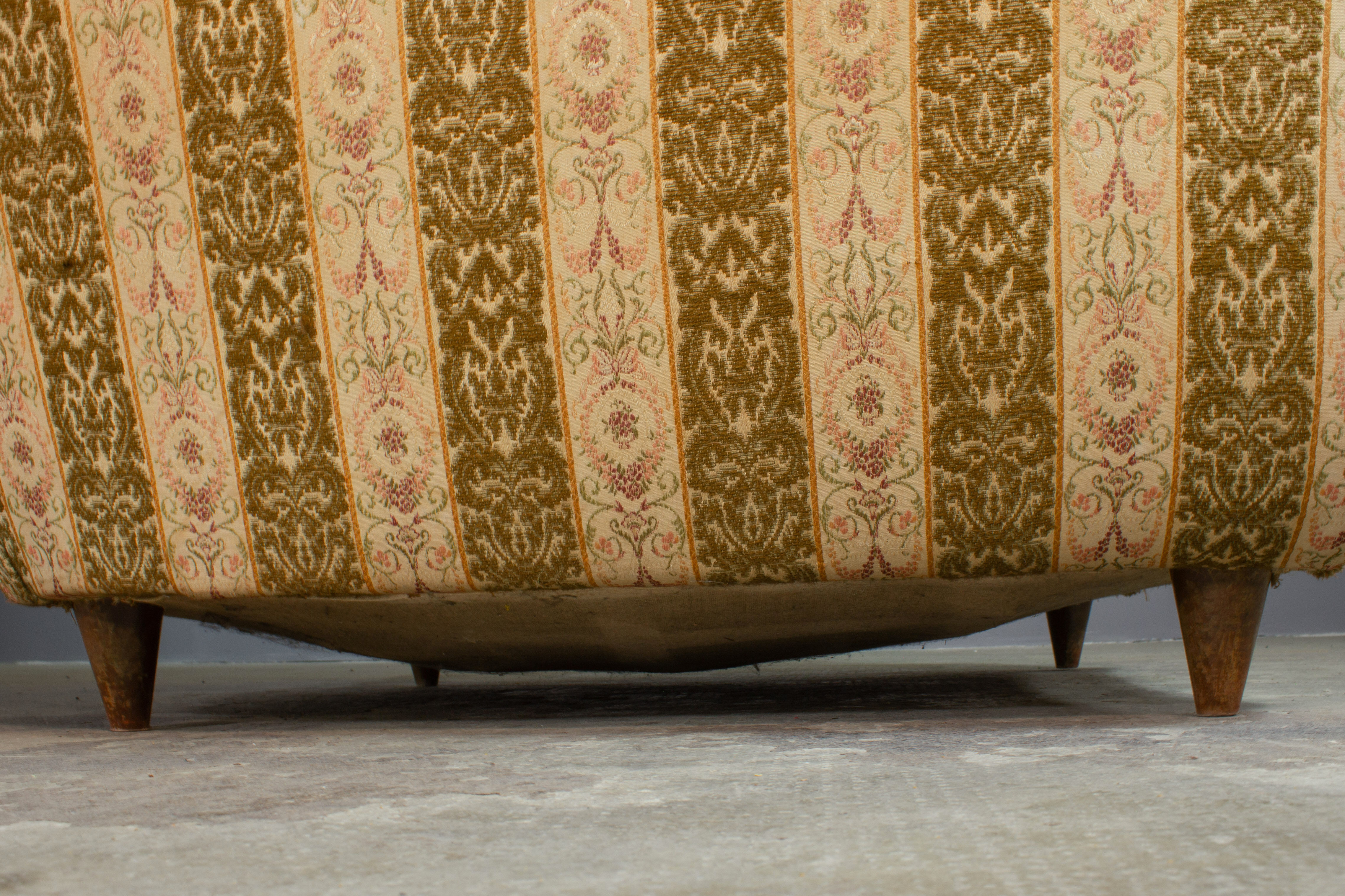 Three-seater sofa and armchair, 50s, set of 2