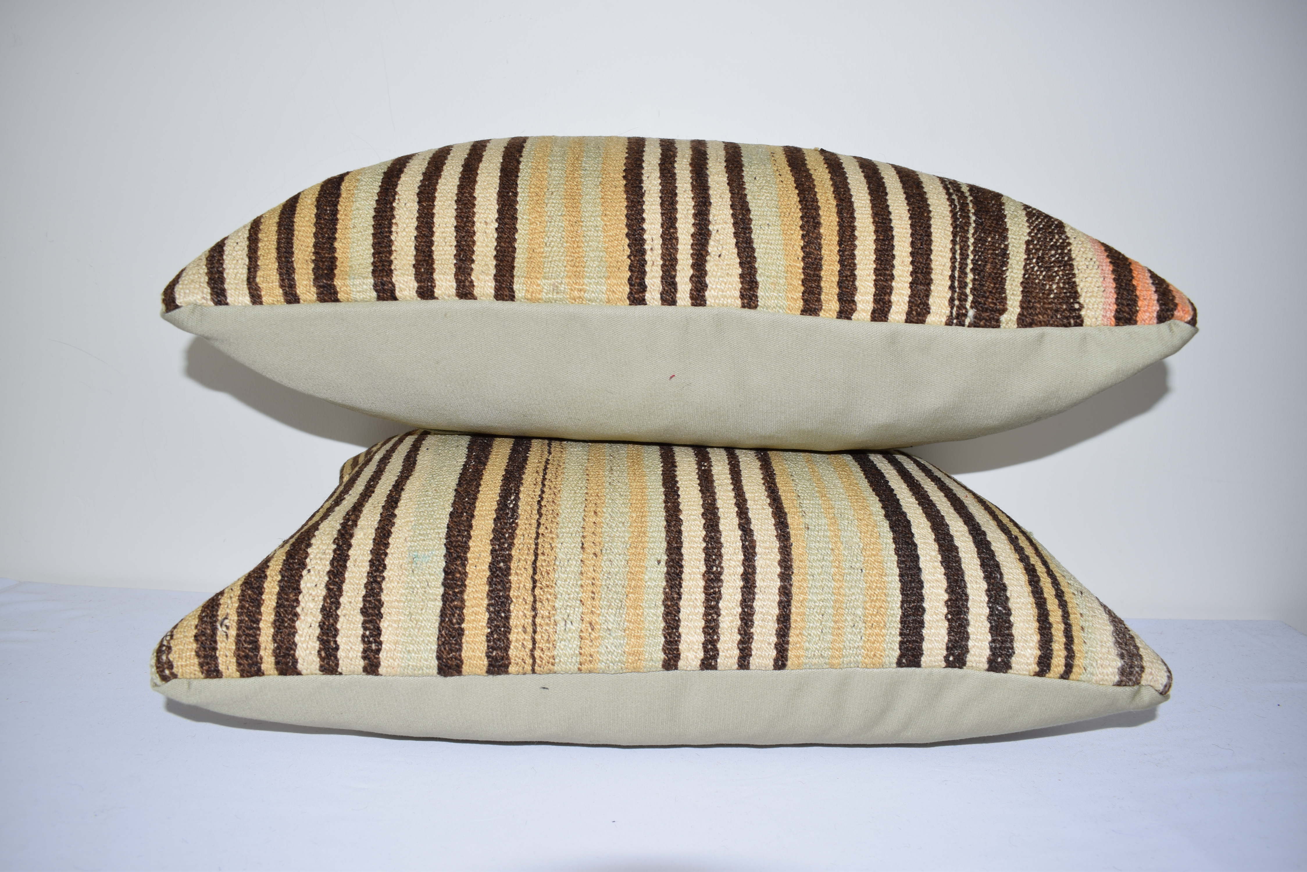 Lumbar cushion cover rayé kilim, set of 2