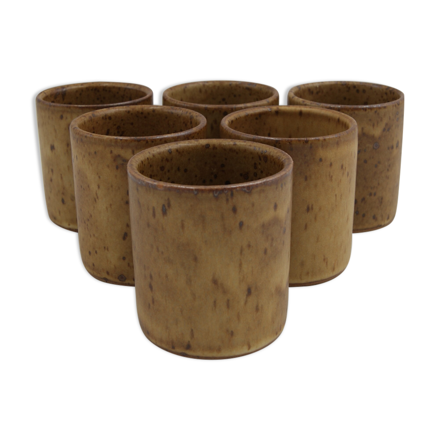 Series 6 vintage old stoneware glasses