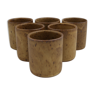 Series 6 vintage old stoneware glasses