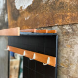 Teak & brass coat rack