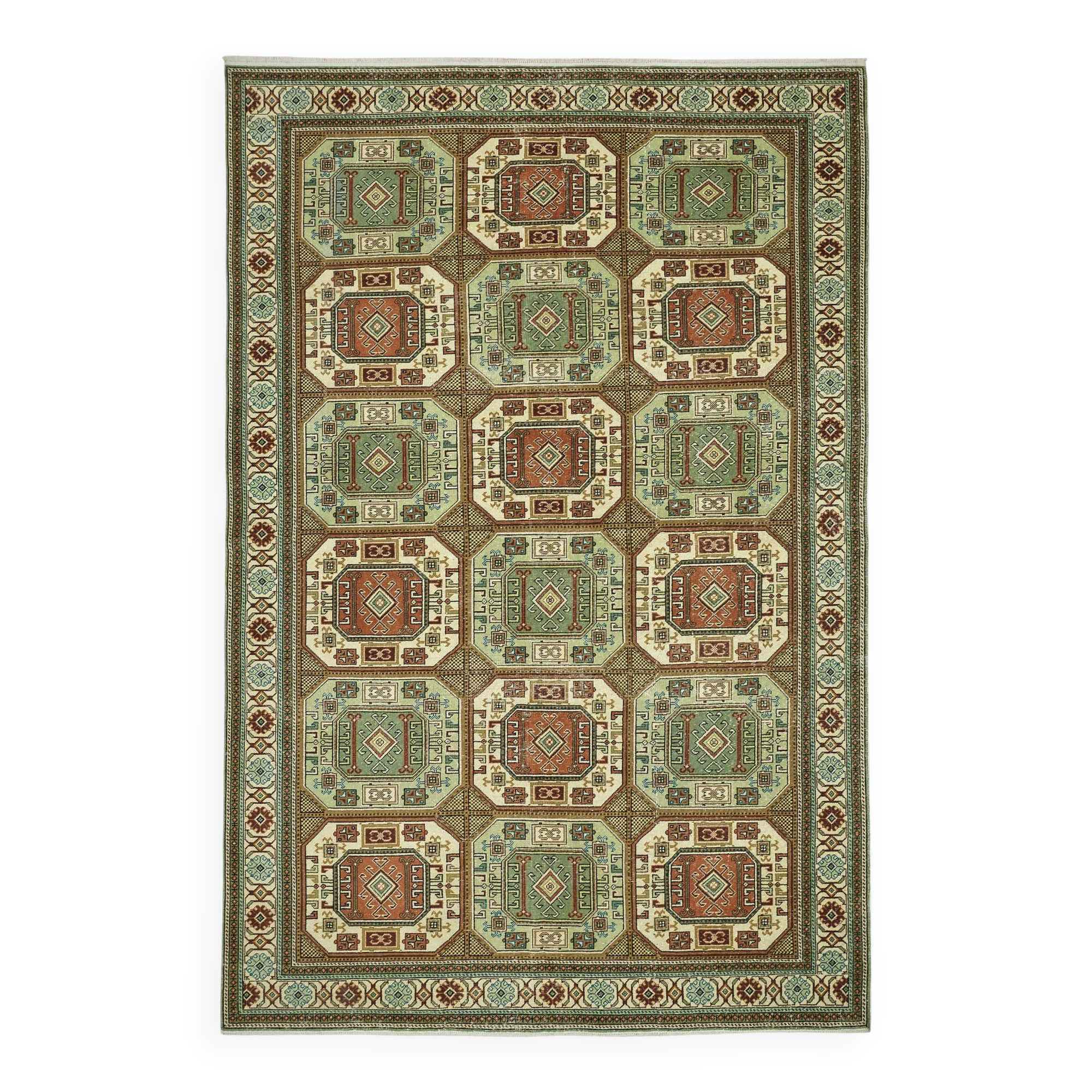 Turkish Wool Vintage Kayseri Rug 193 cm x 290 cm
