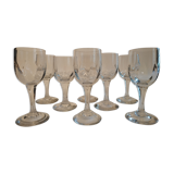 Lot of 8 glasses of bistro blown by hand in the late 1940