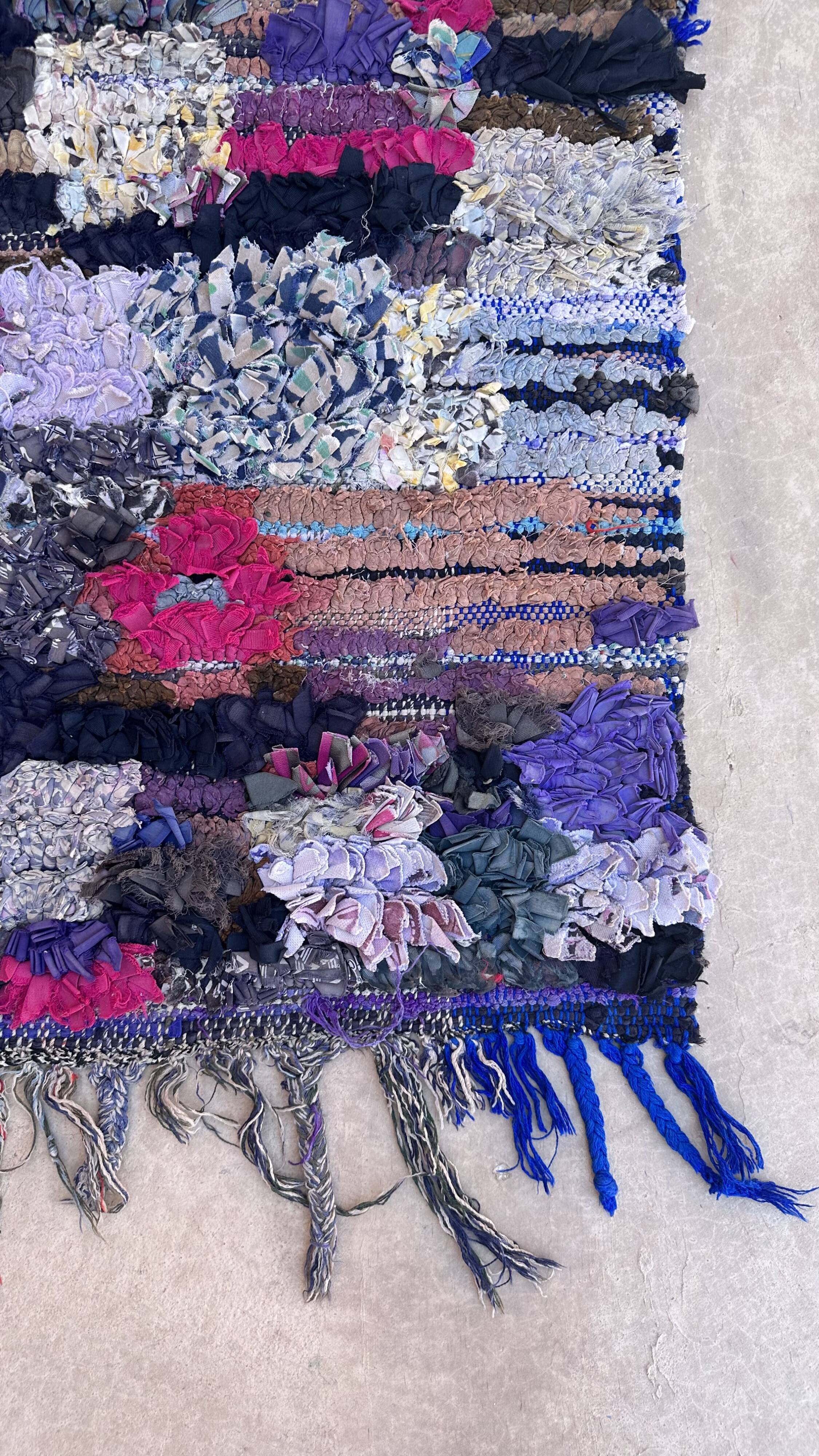 Moroccan carpet Boucherouite colored - 83 x 148 cm