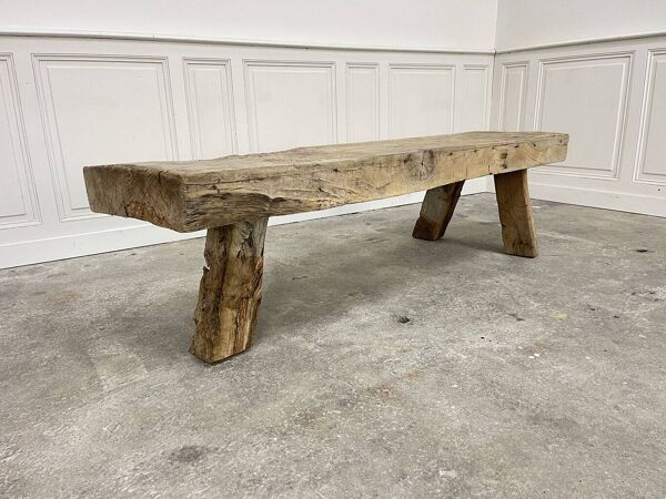 Table basse/pied de lit 1930 en chêne massif