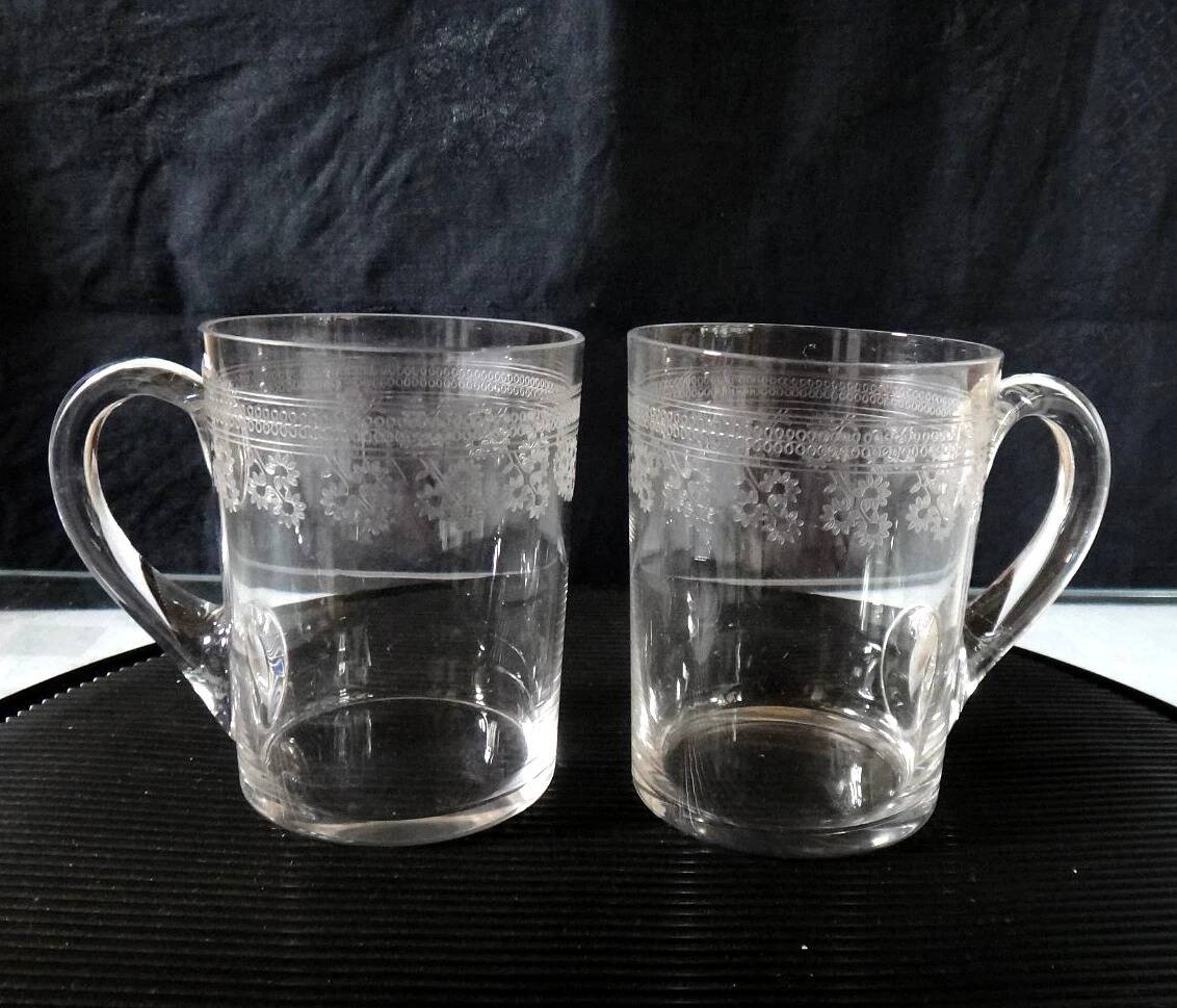 Baccarat pompadour 2 tea glasses crystal