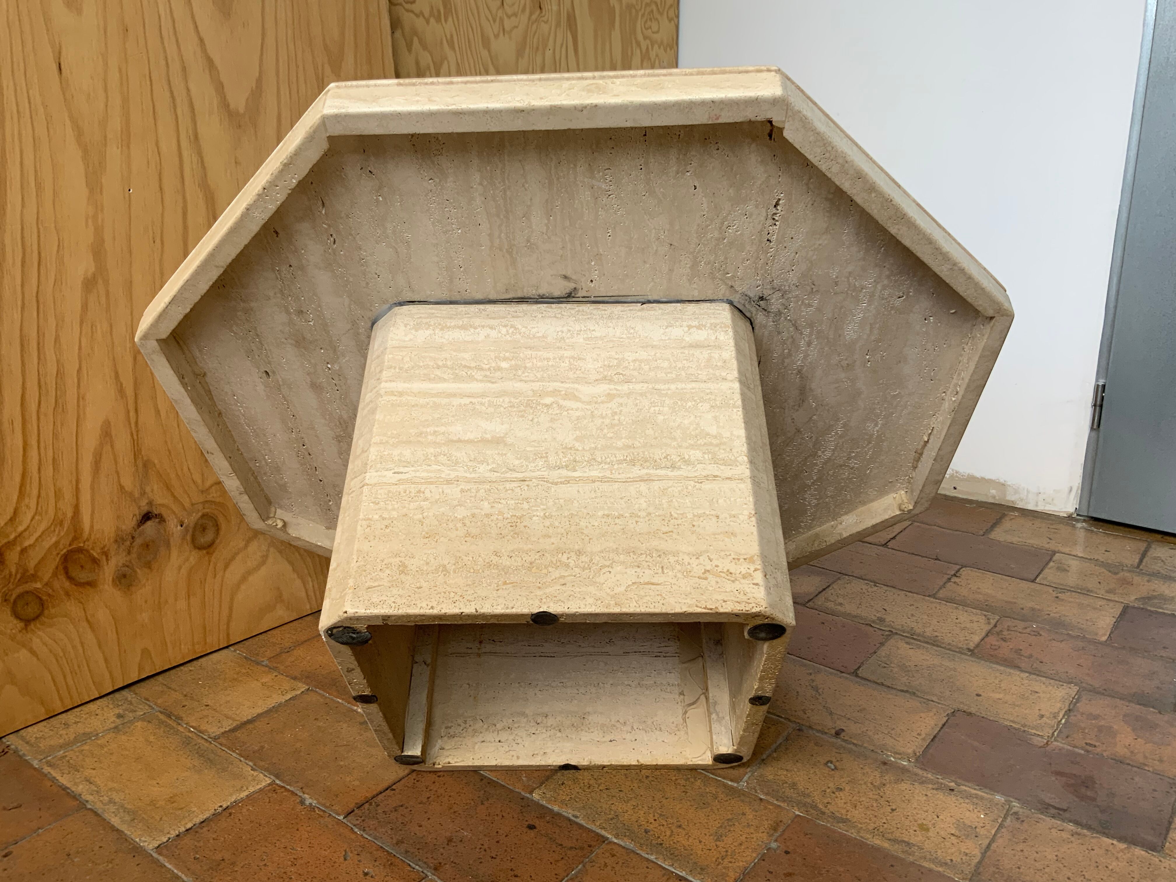 Travertine coffee table