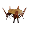 Ensemble table et chaises Pierre chapo en Orme massif