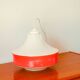 Suspension en opaline bicolore orange / rouge et blanc Design 1970
