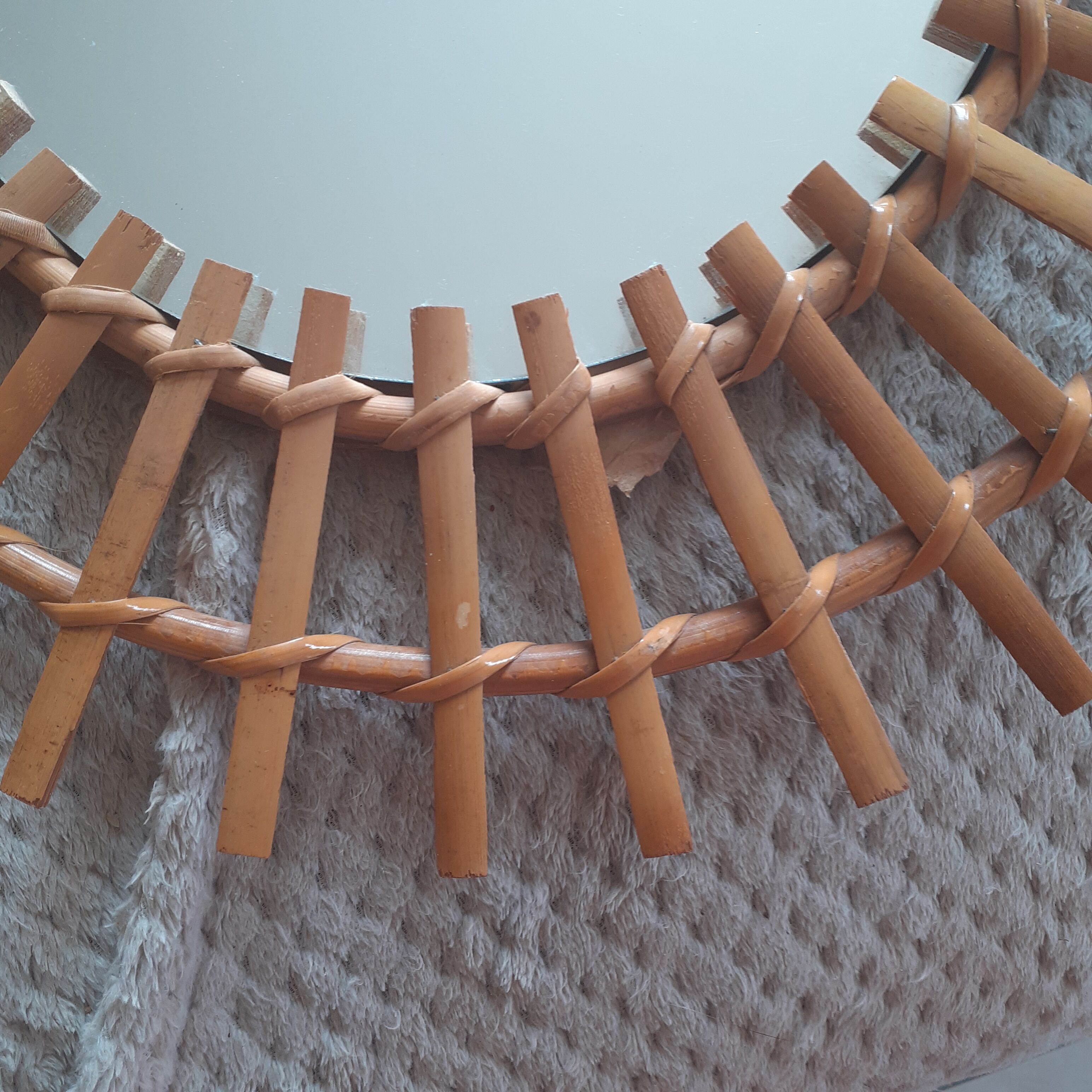 Rattan mirror