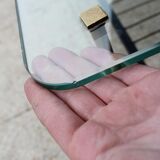 Superb coffee table 1960 metal gold and black plate glass