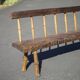 Large vintage wooden bench, old wooden bench, handcrafted bench, brutalist, entrance hall