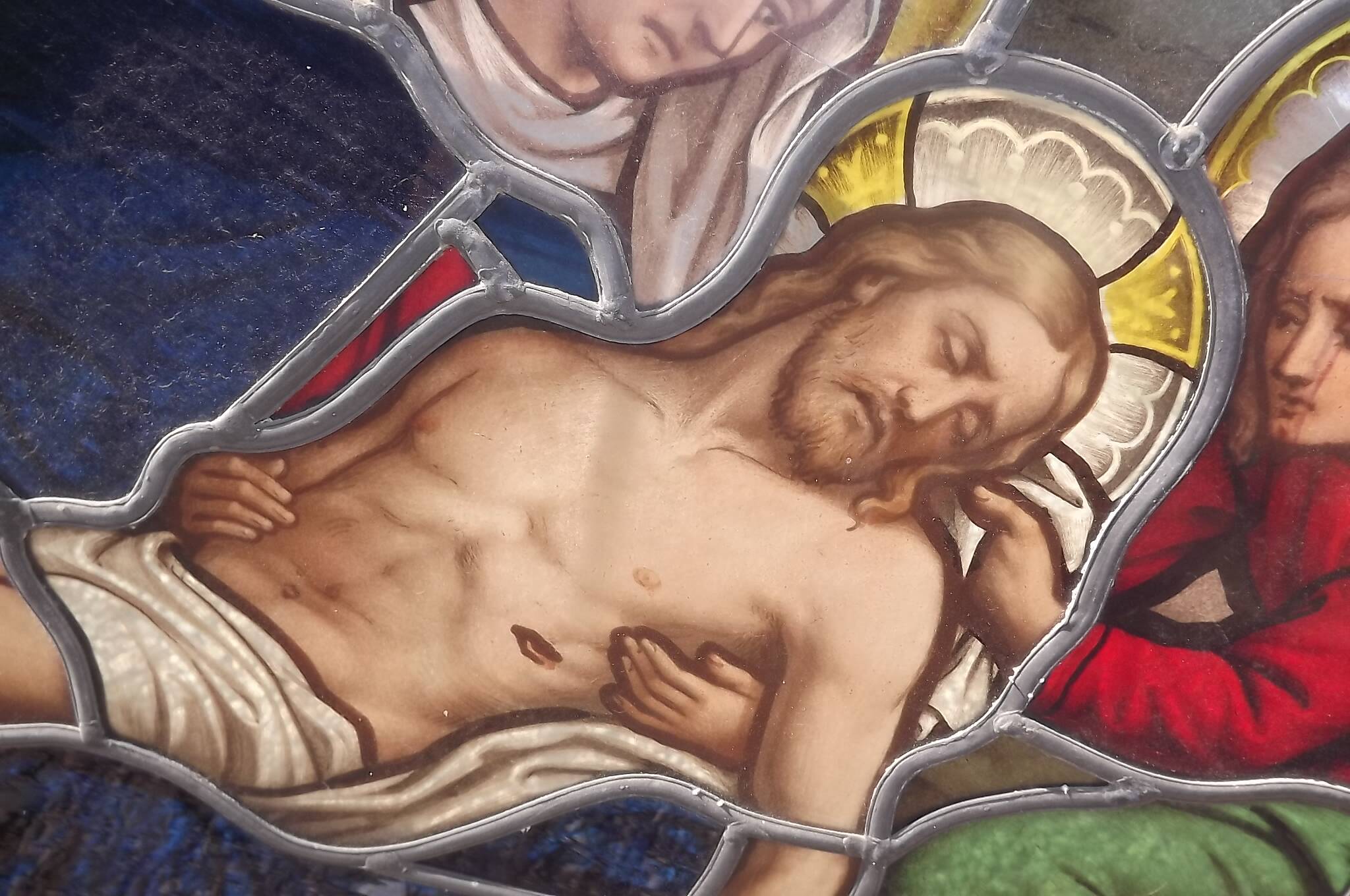 19th century stained glass window “Jesus”