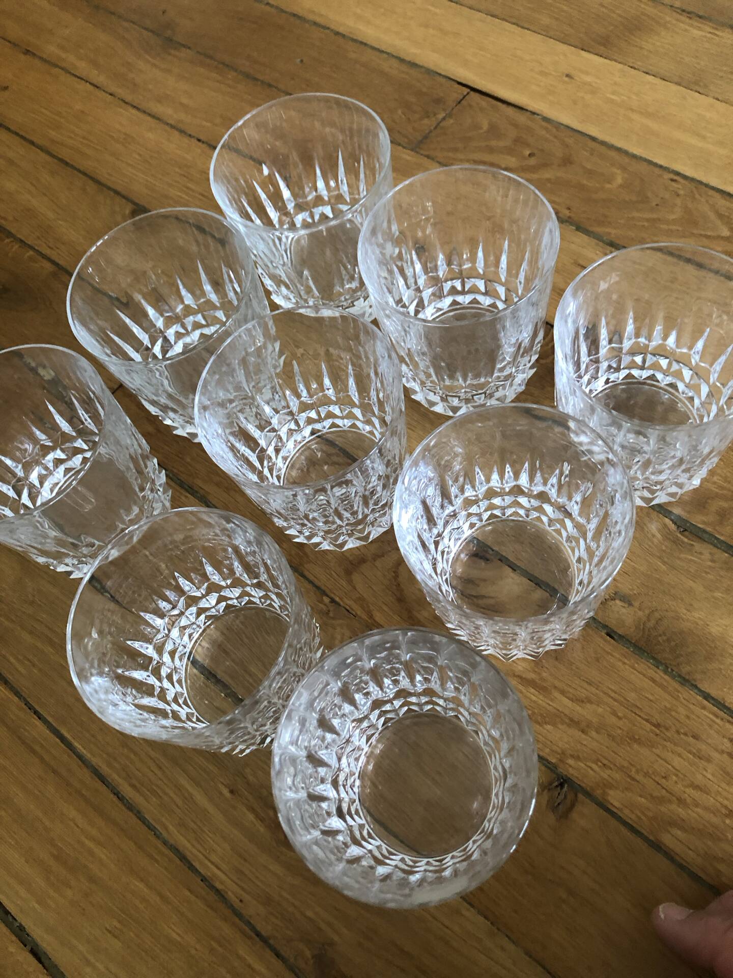 9 crystal water glasses from Cristal d’Arques
