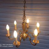 Old Louis XVI style bronze chandelier with 6 lights in working order
