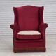 1970s, Danish highback armchair, furniture velour, ash wood legs.