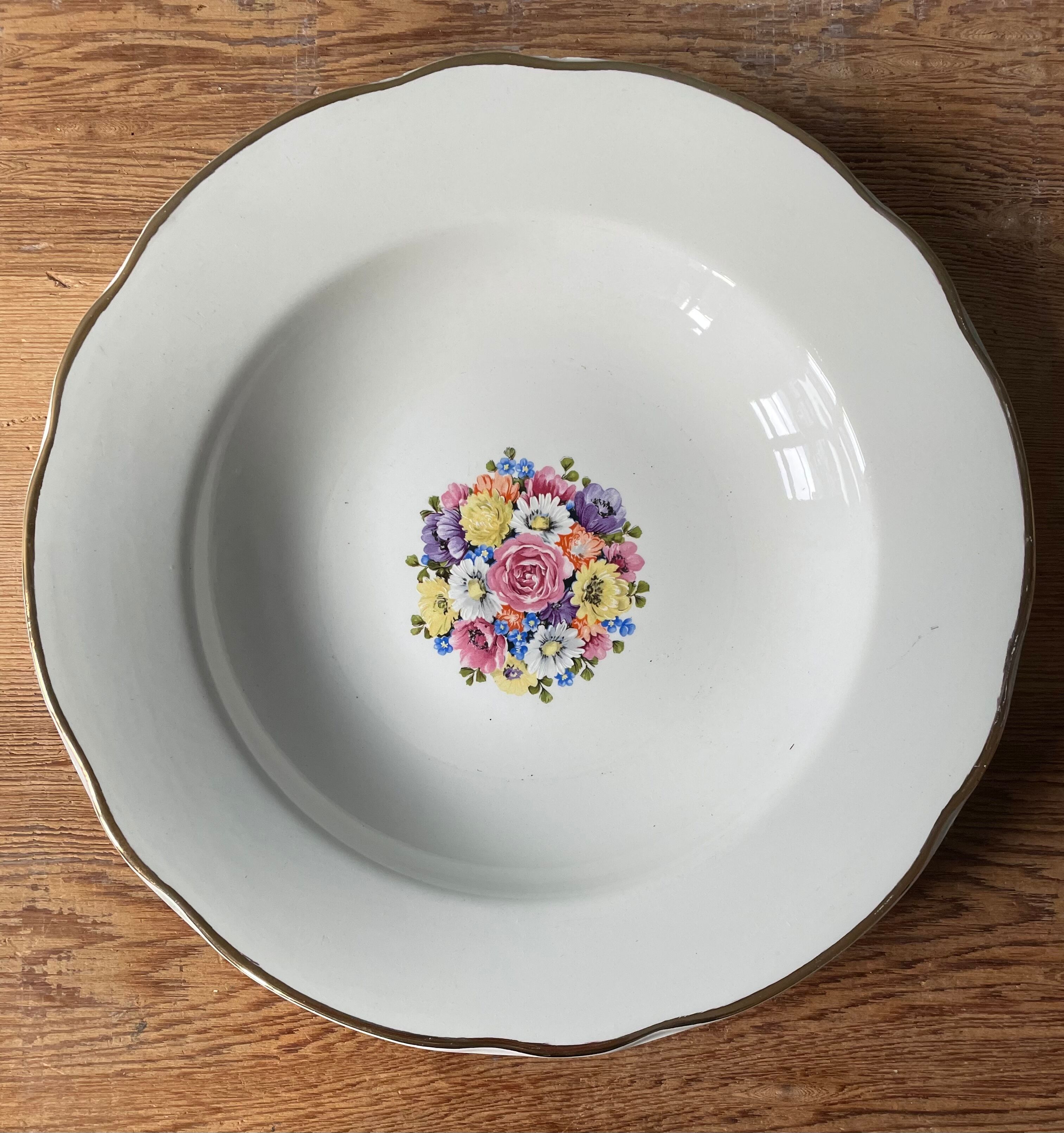 Set of 6 hollow plates Digoin Sarreguemines