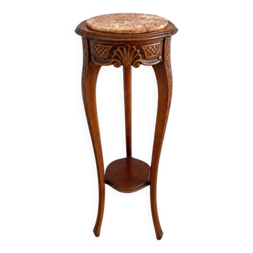 Support de plante vintage en marbre français, table piédestal Louis XV