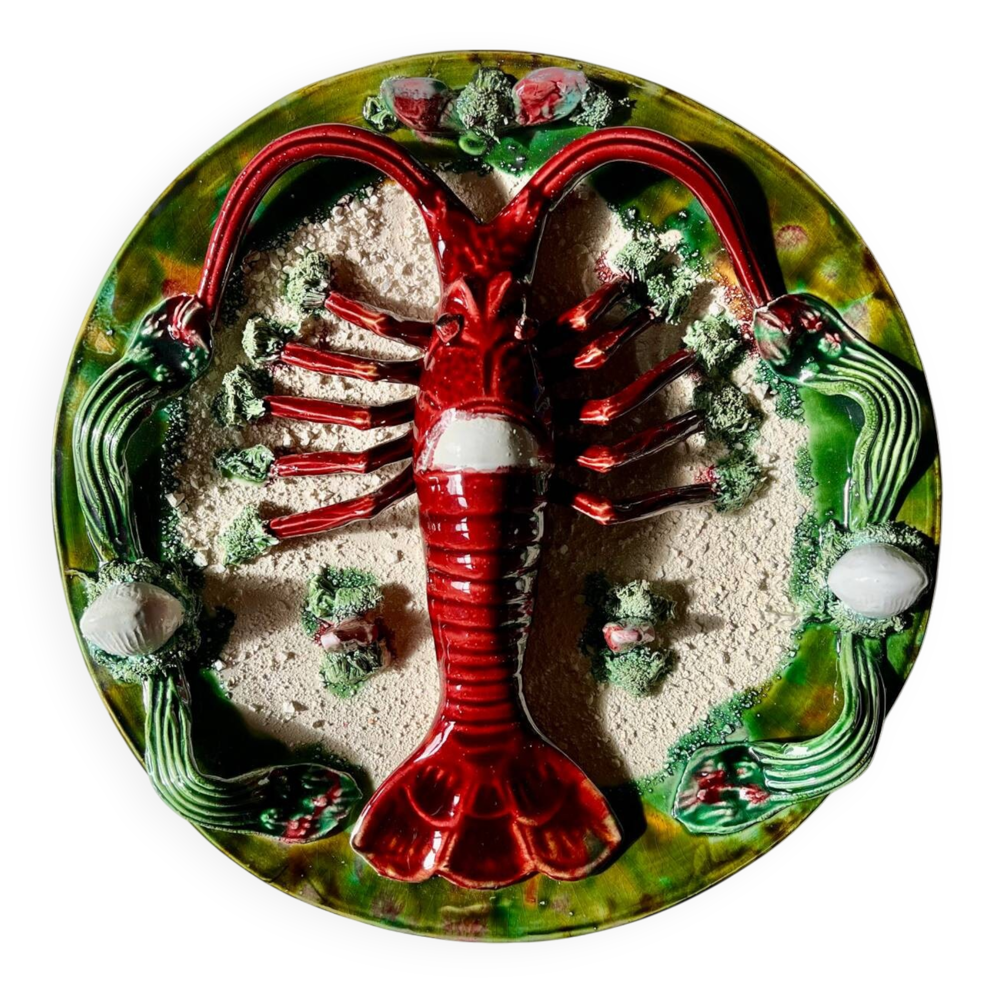 Decorative earthenware dish by J. Caldas da Rainha