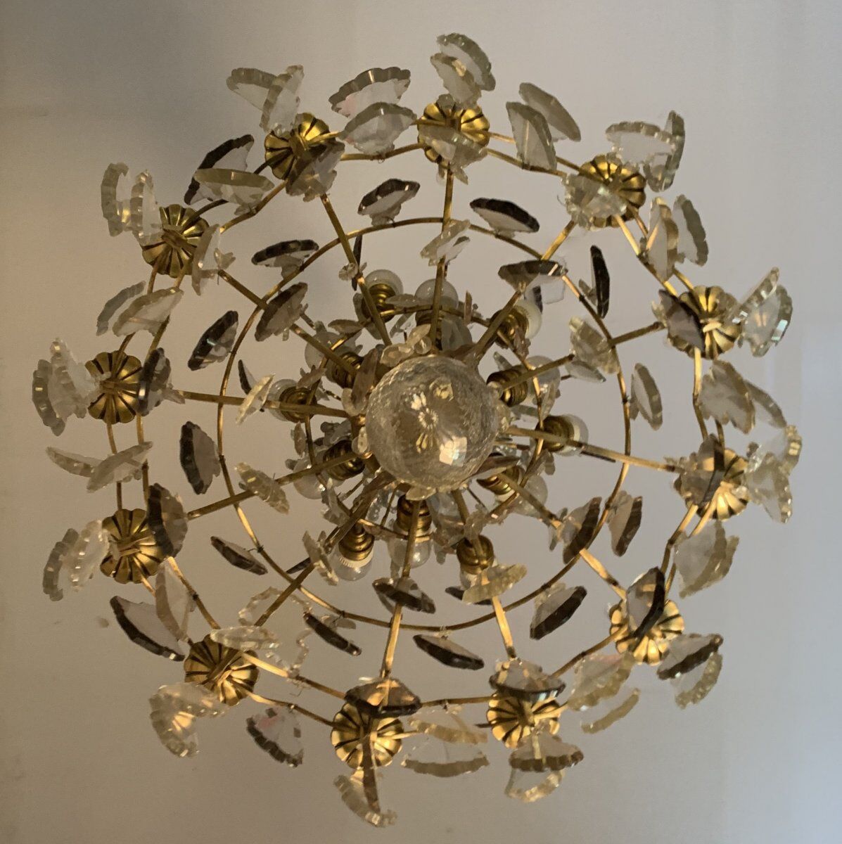 Crystal cut chandelier Louis XV style
