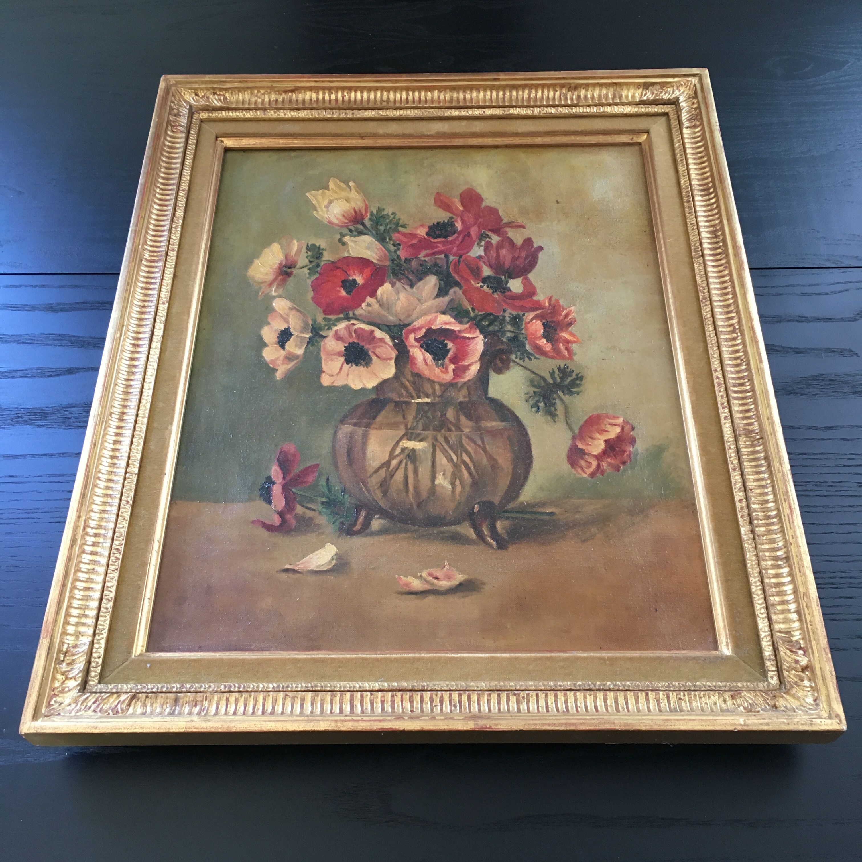 Old bouquet of anemones