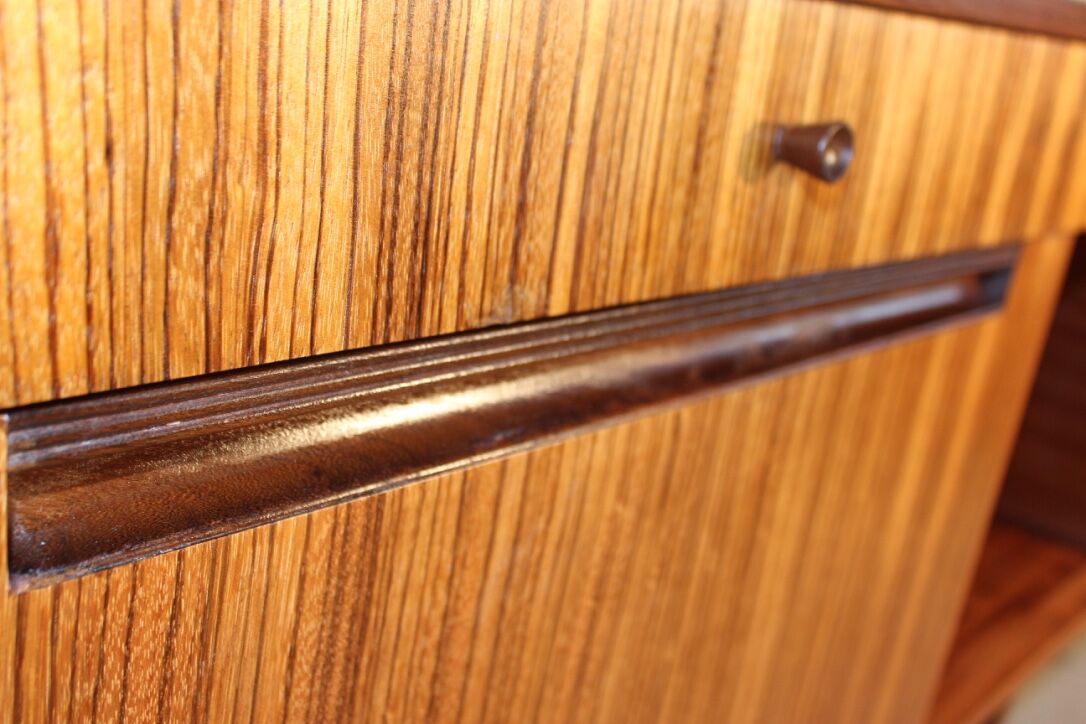 Teak and zebrano sideboard