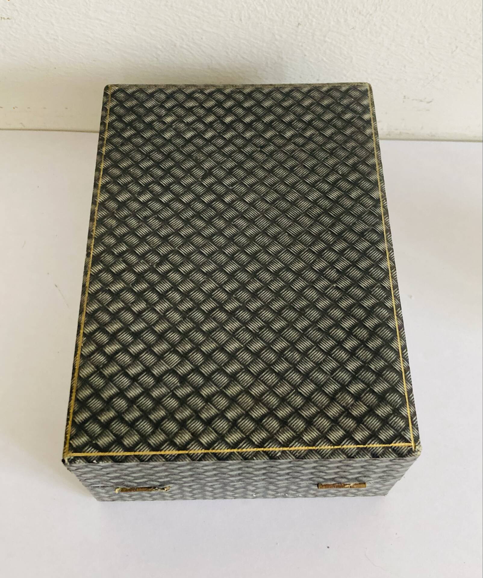 Art Nouveau silver-plated napkin holder with hallmark + case