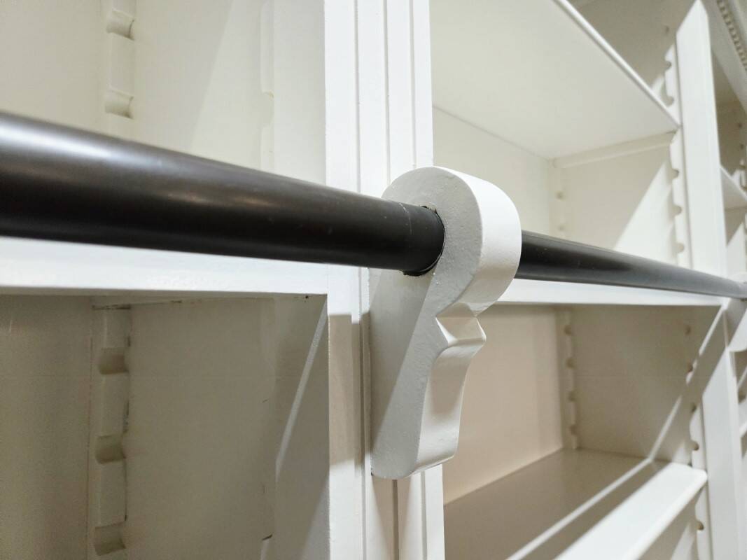 White bookcase library cabinet bookcase with ladder