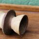 Terracotta candle holder signed Jean Paulet