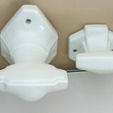 Set of 4 coat hooks, antique porcelain coat rack, art deco circa 1920