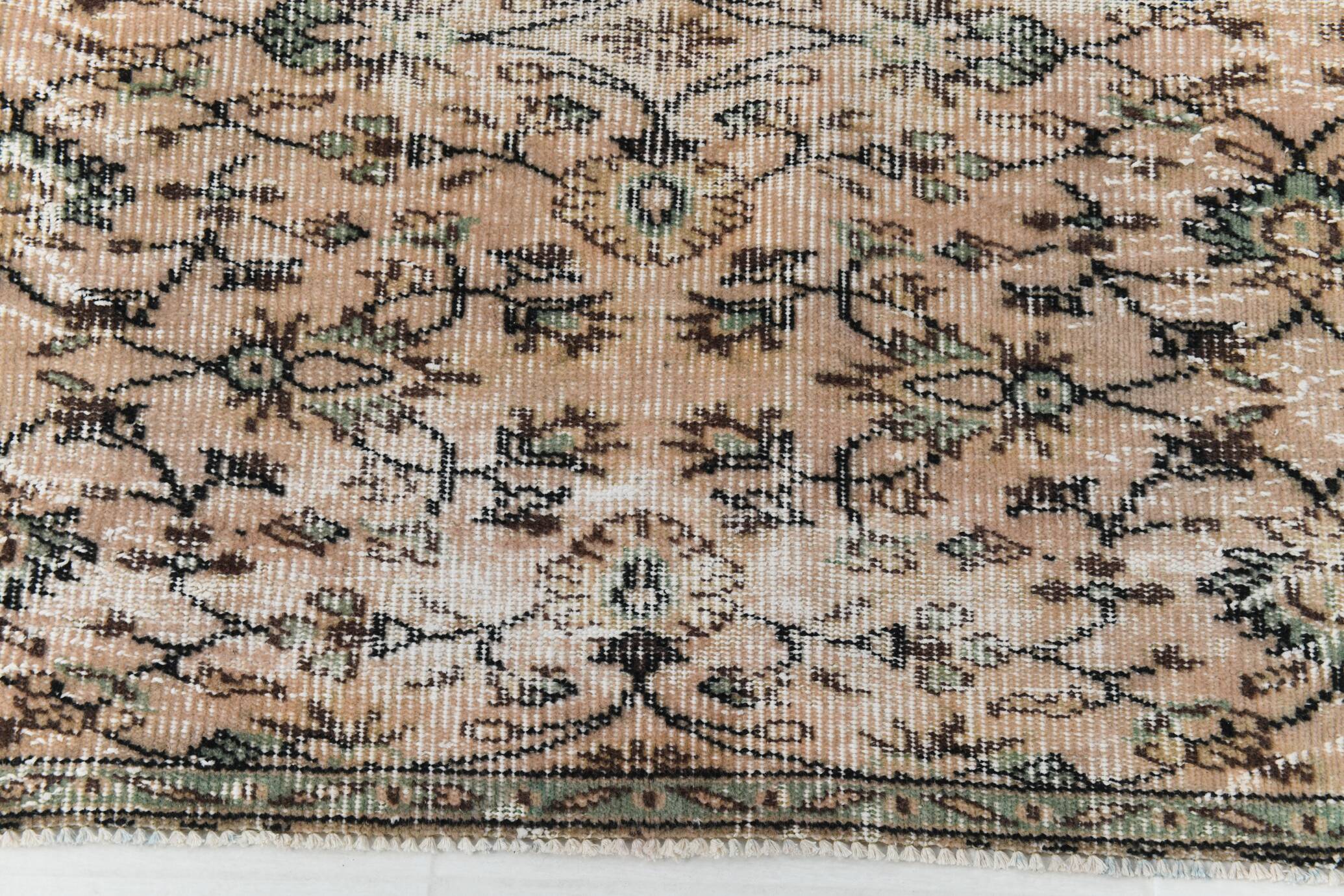 Light Blush Pink All-over Floral Vintage Rug, 188x276Cm