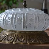Ceiling light in brass and chiseled glass