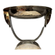 Atypical shaped centerpiece in silver and ebony metal Art Deco era