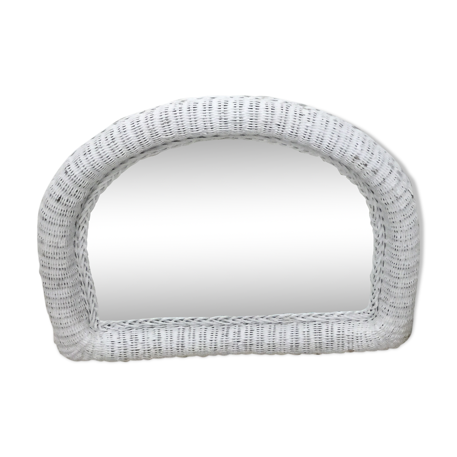 Half moon rattan mirror  76x62cm