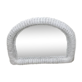 Miroir rotin demie lune 76x62cm