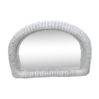 Miroir rotin demie lune 76x62cm