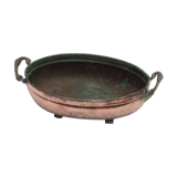 Oval copper planter on vintage feet