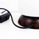 Lampe champignon en bois et verre opalin