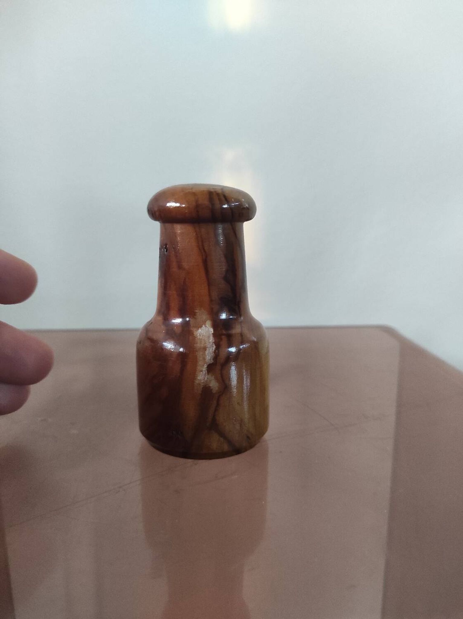 Vintage olive wood condiment service