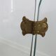 Glass and brass chimney fire barrier with 3 panels 1960 1970