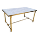 Hollywood Regency style coffee table • marble and brass