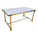 Hollywood Regency style coffee table • marble and brass