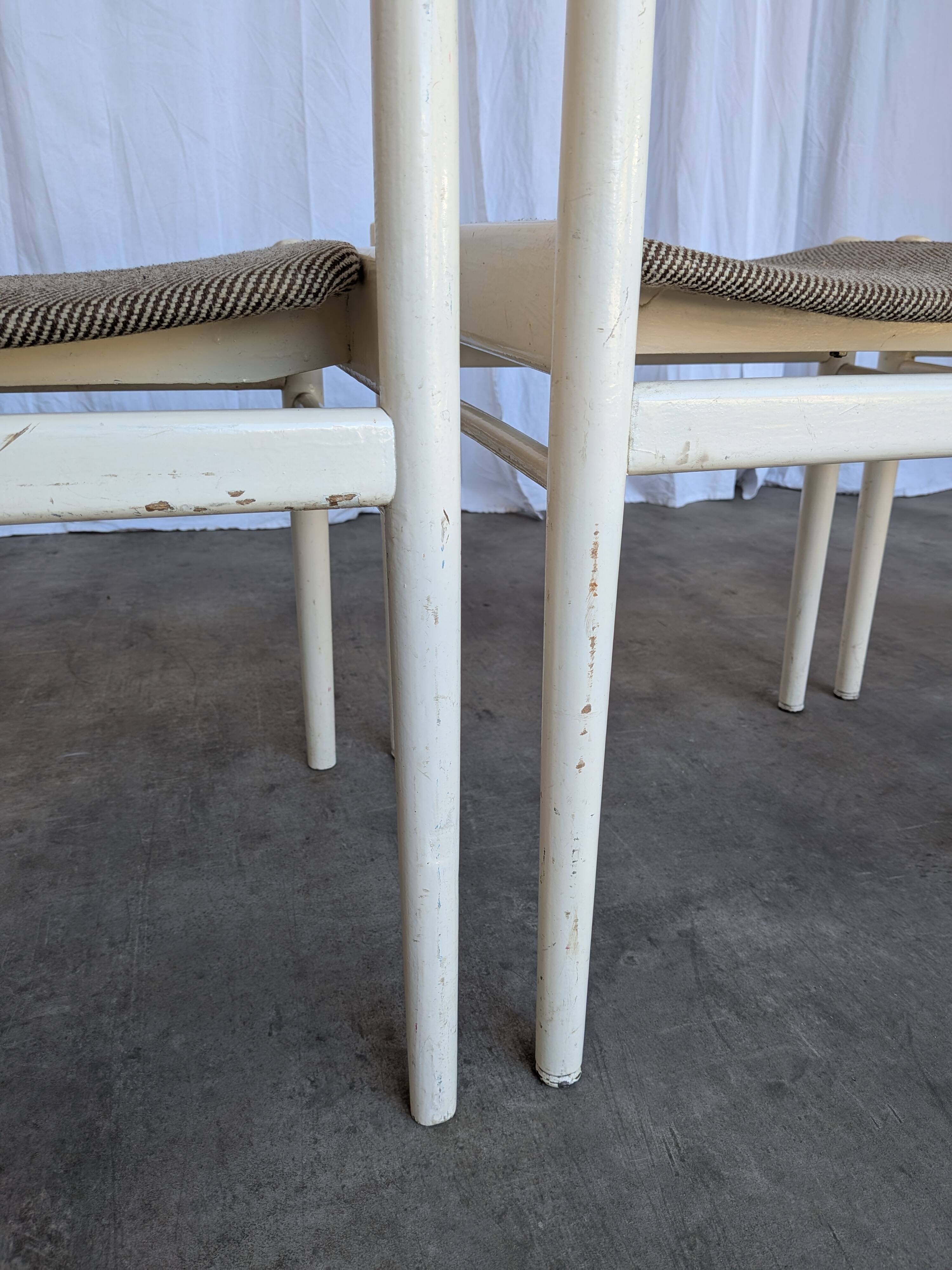 Set of 3 vintage stol kamnik white wooden chair: 1970s scandinavian design