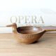 Hand-carved olive wood bowl, vintage Yugoslavian craftsmanship